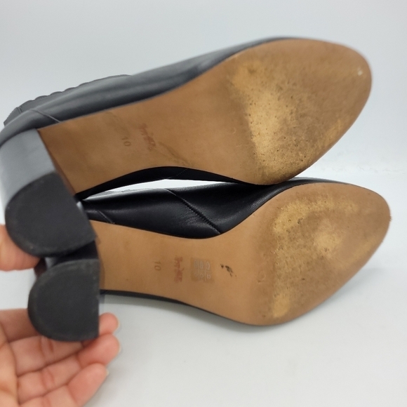 Coach Terence Scallop Soft Shine Calf Ankle Boots in Black Leather Size 10 B - Picture 13 of 16